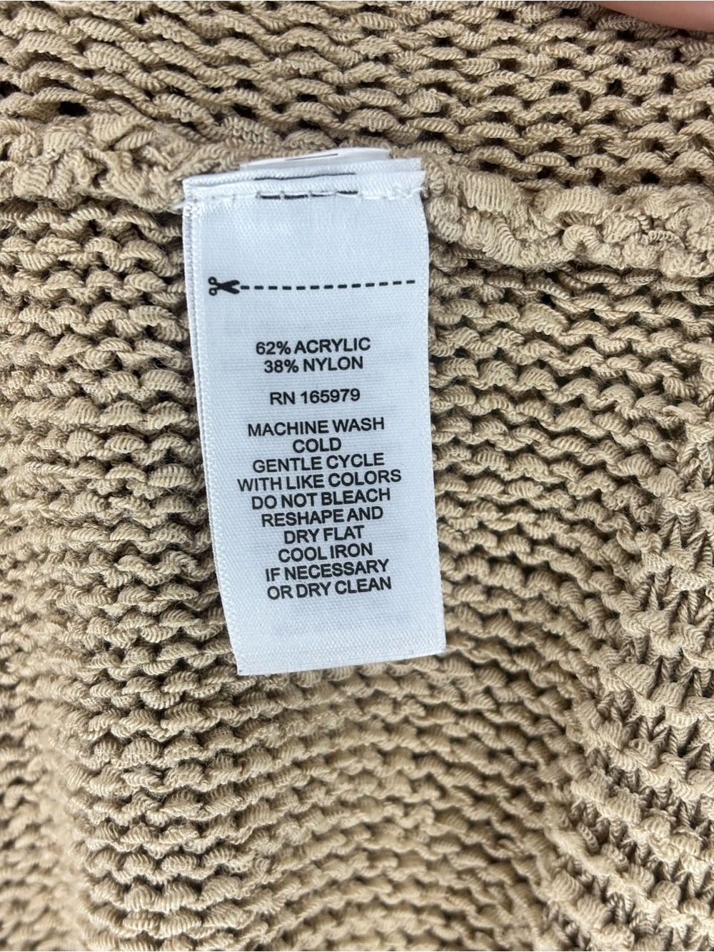 Cable & Gauge Beige Knit Short Sleeve Top | Lightweight Neutral Dolman Sweater - Picture 5 of 5